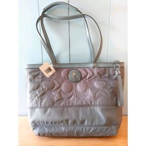 NWT Coach Gray Quilted Purse Tote New With Tags